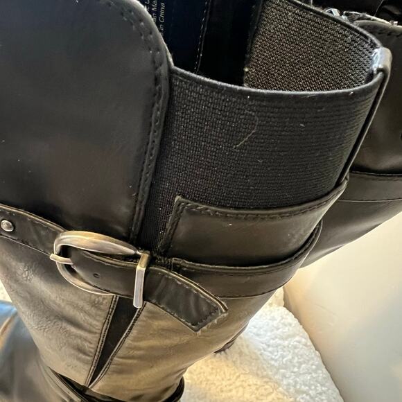 Naturalizer Sahara Black Tall Vegan Leather Boots size 8M - Picture 3 of 9